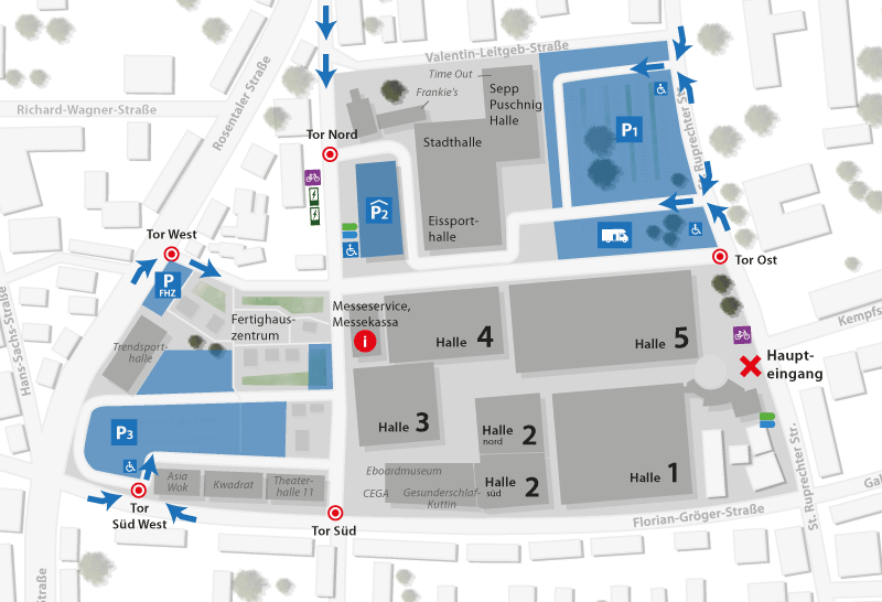 Geländeplan der Parkplätze