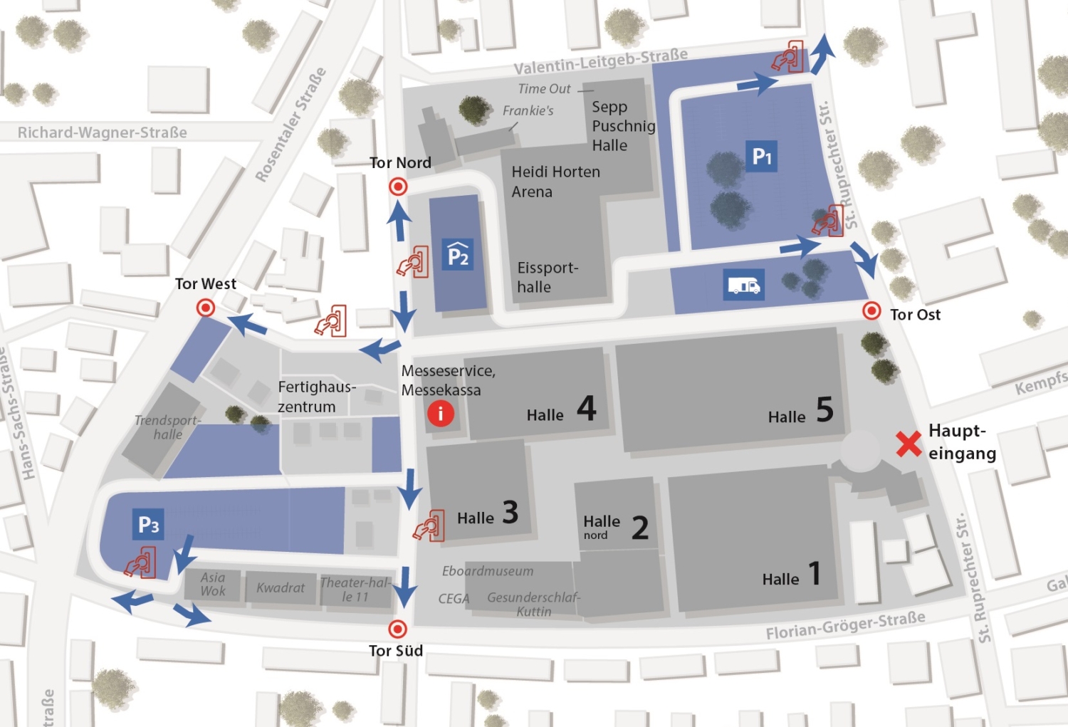 Geländeplan des Kärntner Messezentrums
